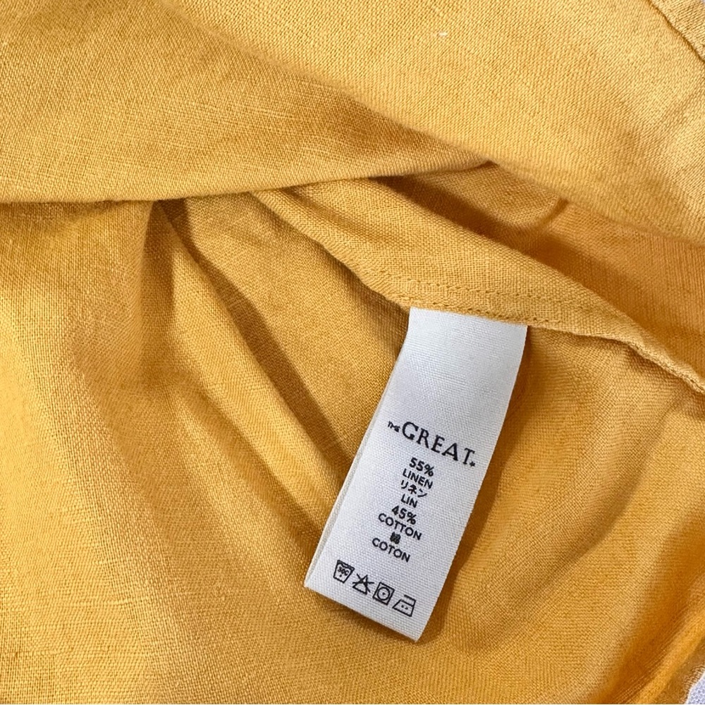 THE GREAT. Golden Smocked Butterfly Linen- Cotton Top Size Medium - Picture 11 of 15